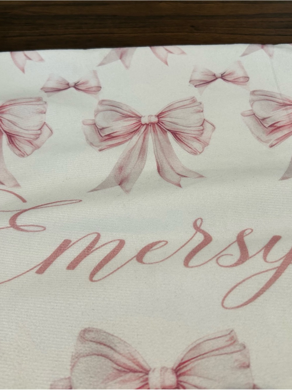 Pink Bow Print Home Bedding Cover Custom Name Emersyn